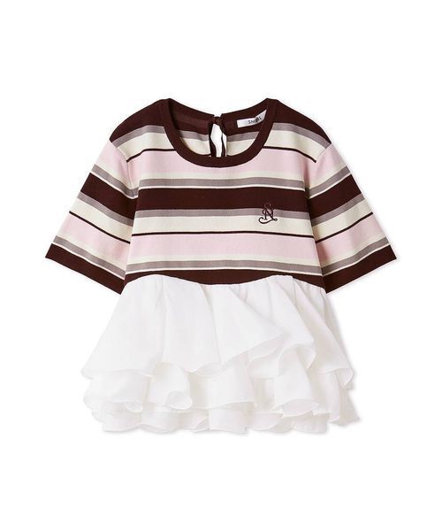 SNIDEL（スナイデル）の「【WEB限定カラーあり】ボリュームペプラムドッキングカットプルオーバー（Tシャツ/カットソー・レディース・ドット/ホワイト/ピンク/ブラック・F）」の19枚目の写真
