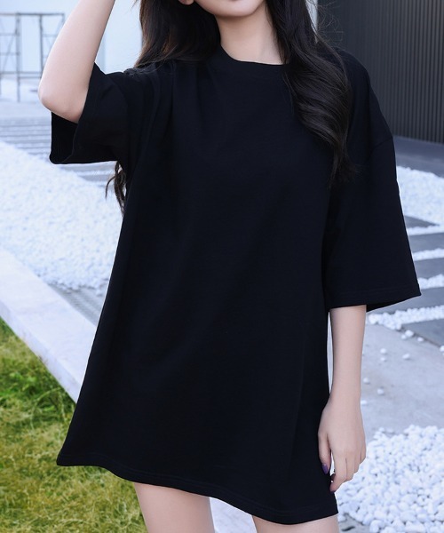 Flugge(フラッジー)の「シンプルオーバーTシャツ(Tシャツ/カットソー・レディース・ホワイト/ブラック・FREE)」の6枚目の写真
