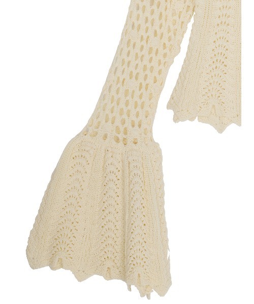 Ameri(アメリ)の「LADY CROCHET PEPLUM KNIT TOP(カーディガン/ボレロ・レディース・ライトブルー/ブラック/アイボリー・FREE)」の9枚目の写真