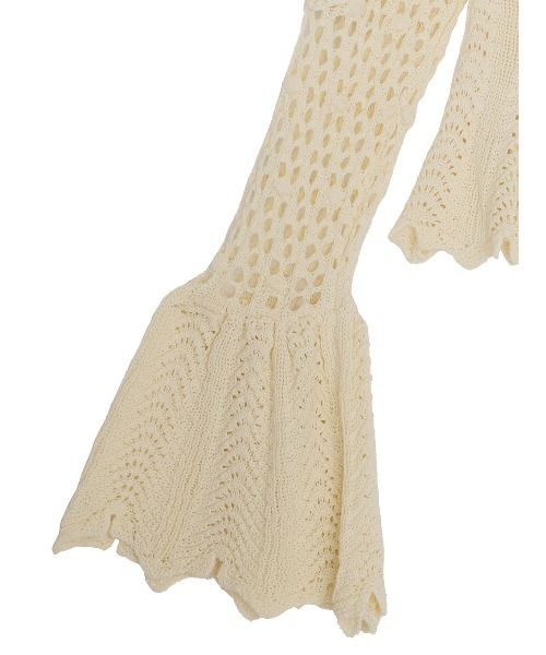 Ameri(アメリ)の「LADY CROCHET PEPLUM KNIT TOP(カーディガン/ボレロ・レディース・ライトブルー/ブラック/アイボリー・FREE)」の5枚目の写真