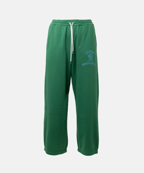 SimplyComplicated(シンプリーコンプリケイテッド)の「COLLEGE LOOSE SWEAT PANTS(スウェットパンツ・メンズ・ブラック/グリーン・2/1)」の1枚目の写真