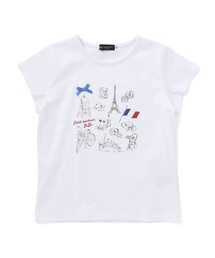 BeBe（ベベ）の「PARISおでかけプリント天竺半袖Tシャツ（Tシャツ/カットソー）」