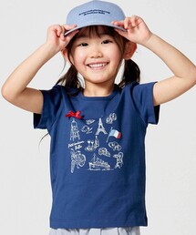 BeBe | PARISおでかけプリント天竺半袖Tシャツ(Tシャツ/カットソー)