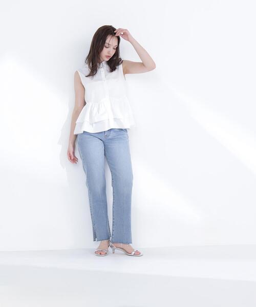 NATURAL BEAUTY BASIC(ナチュラルビューティーベーシック)の「ティアードペプラムシャツ(シャツ/ブラウス・レディース・ブラック/ブルー/オフホワイト/ピンク・MEDIUM/SMALL)」の19枚目の写真