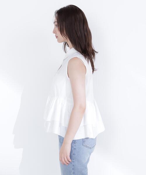 NATURAL BEAUTY BASIC(ナチュラルビューティーベーシック)の「ティアードペプラムシャツ(シャツ/ブラウス・レディース・ブラック/ブルー/オフホワイト/ピンク・MEDIUM/SMALL)」の20枚目の写真