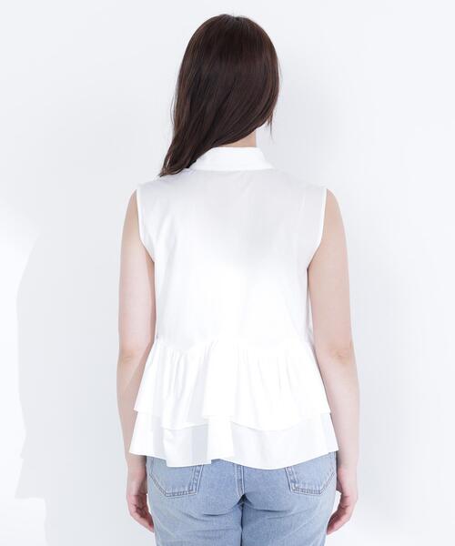 NATURAL BEAUTY BASIC(ナチュラルビューティーベーシック)の「ティアードペプラムシャツ(シャツ/ブラウス・レディース・ブラック/ブルー/オフホワイト/ピンク・MEDIUM/SMALL)」の21枚目の写真