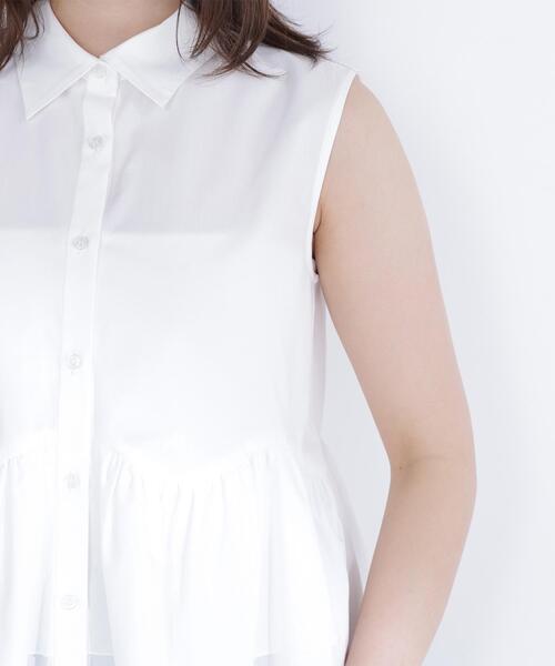 NATURAL BEAUTY BASIC(ナチュラルビューティーベーシック)の「ティアードペプラムシャツ(シャツ/ブラウス・レディース・ブラック/ブルー/オフホワイト/ピンク・MEDIUM/SMALL)」の13枚目の写真