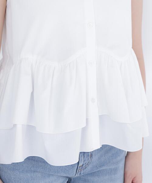 NATURAL BEAUTY BASIC(ナチュラルビューティーベーシック)の「ティアードペプラムシャツ(シャツ/ブラウス・レディース・ブラック/ブルー/オフホワイト/ピンク・MEDIUM/SMALL)」の14枚目の写真