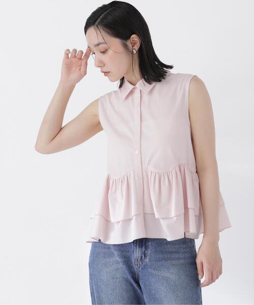 NATURAL BEAUTY BASIC(ナチュラルビューティーベーシック)の「ティアードペプラムシャツ(シャツ/ブラウス・レディース・ブラック/ブルー/オフホワイト/ピンク・MEDIUM/SMALL)」の18枚目の写真