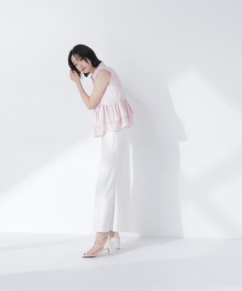NATURAL BEAUTY BASIC(ナチュラルビューティーベーシック)の「ティアードペプラムシャツ(シャツ/ブラウス・レディース・ブラック/ブルー/オフホワイト/ピンク・MEDIUM/SMALL)」の6枚目の写真