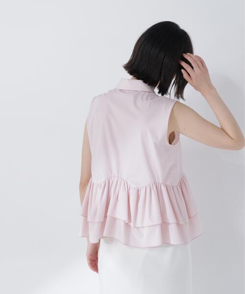 NATURAL BEAUTY BASIC(ナチュラルビューティーベーシック)の「ティアードペプラムシャツ(シャツ/ブラウス・レディース・ブラック/ブルー/オフホワイト/ピンク・MEDIUM/SMALL)」の7枚目の写真
