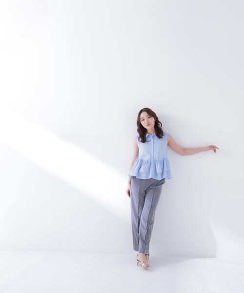 NATURAL BEAUTY BASIC(ナチュラルビューティーベーシック)の「ティアードペプラムシャツ(シャツ/ブラウス・レディース・ブラック/ブルー/オフホワイト/ピンク・MEDIUM/SMALL)」の14枚目の写真