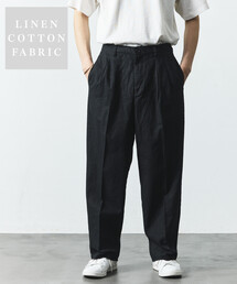 FREAK'S STORE(�t���[�N�X�X�g�A)��LINEN COTTON EASY SLACKS/���l���R�b�g�� �C�[�W�[�X���b�N�X�y�Z�b�g�A�b�v�Ή��z(�X���b�N�X)