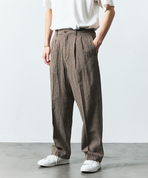 FREAK'S STORE(フリークスストア)の「LINEN COTTON EASY SLACKS/リネンコットン イージースラックス【セットアップ対応】(スラックス・メンズ・ブラック/チャコールグレー/ダークブラウン/ブラウン/ホワイト/ベージュ/ネイビー・MEDIUM/LARGE)」の19枚目の写真