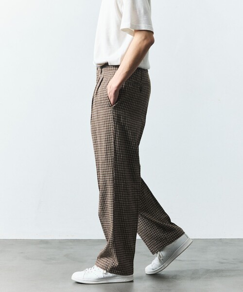 FREAK'S STORE(フリークスストア)の「LINEN COTTON EASY SLACKS/リネンコットン イージースラックス【セットアップ対応】(スラックス・メンズ・ブラック/チャコールグレー/ダークブラウン/ブラウン/ホワイト/ベージュ/ネイビー・MEDIUM/LARGE)」の20枚目の写真