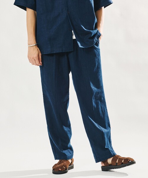 FREAK'S STORE(フリークスストア)の「LINEN COTTON EASY SLACKS/リネンコットン イージースラックス【セットアップ対応】(スラックス・メンズ・ブラック/チャコールグレー/ダークブラウン/ブラウン/ホワイト/ベージュ/ネイビー・MEDIUM/LARGE)」の7枚目の写真