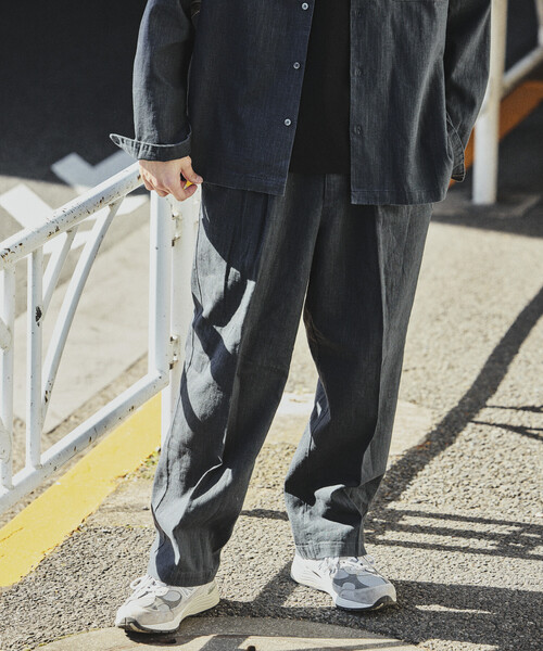 セール】LINEN COTTON EASY SLACKS/リネンコットン イージースラックス