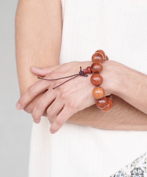 チャイハネ（チャイハネ）の「【チャイハネ】ツリーオブライフ レッドMEN'Sブレスレット（ブレスレット・メンズ・レッド・FREE）」の3枚目の写真