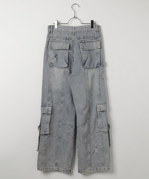 LAND MUSEUM(ランドミュージアム)の「LAND MUSEUM/ストラップカーゴデニム(デニムパンツ・メンズ・ブラック/ブルー・LARGE/MEDIUM)」の12枚目の写真
