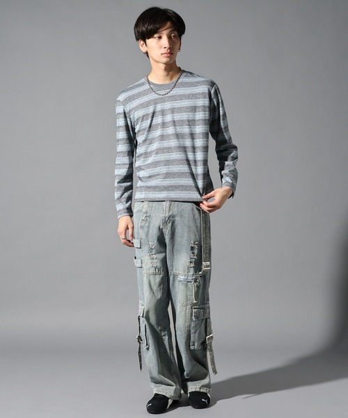LAND MUSEUM(ランドミュージアム)の「LAND MUSEUM/ストラップカーゴデニム(デニムパンツ・メンズ・ブラック/ブルー・LARGE/MEDIUM)」の17枚目の写真