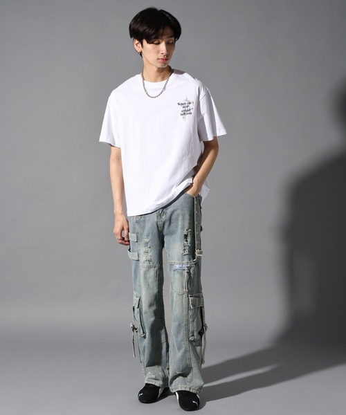 LAND MUSEUM(ランドミュージアム)の「LAND MUSEUM/ストラップカーゴデニム(デニムパンツ・メンズ・ブラック/ブルー・LARGE/MEDIUM)」の18枚目の写真