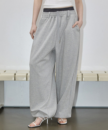 Double Waist Sweatpants Melange Gray