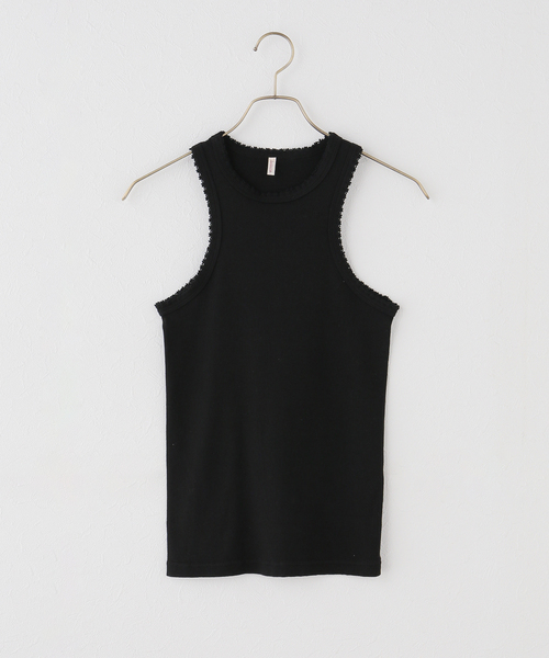 babaco/ババコ】Cotton/Silk Ribbed Tank Top w/Emb / BA01-CR83