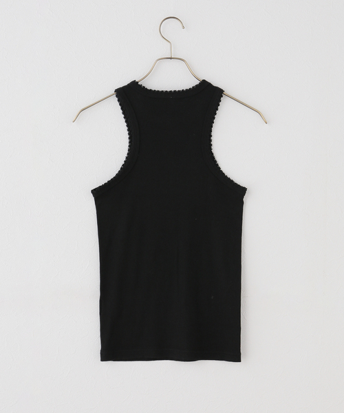 babaco/ババコ】Cotton/Silk Ribbed Tank Top w/Emb / BA01-CR83