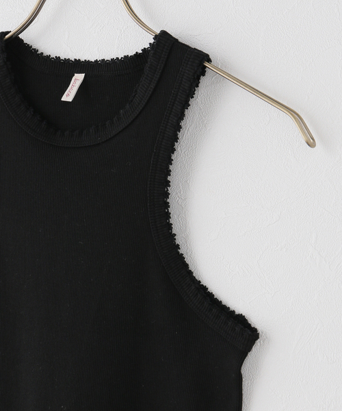 EMILY WEEK(エミリーウィーク)の「【babaco/ババコ】Cotton/Silk Ribbed Tank Top w/Emb / BA01-CR83(タンクトップ・レディース・ホワイト/ブラック・LARGE)」の4枚目の写真