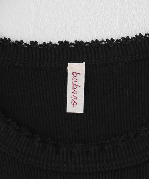 EMILY WEEK(エミリーウィーク)の「【babaco/ババコ】Cotton/Silk Ribbed Tank Top w/Emb / BA01-CR83(タンクトップ・レディース・ホワイト/ブラック・LARGE)」の5枚目の写真