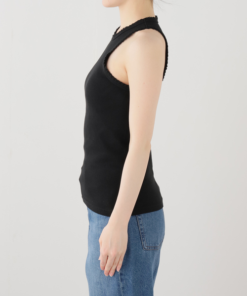 EMILY WEEK(エミリーウィーク)の「【babaco/ババコ】Cotton/Silk Ribbed Tank Top w/Emb / BA01-CR83(タンクトップ・レディース・ホワイト/ブラック・LARGE)」の10枚目の写真