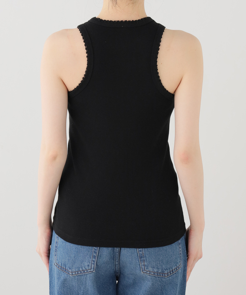 EMILY WEEK(エミリーウィーク)の「【babaco/ババコ】Cotton/Silk Ribbed Tank Top w/Emb / BA01-CR83(タンクトップ・レディース・ホワイト/ブラック・LARGE)」の11枚目の写真