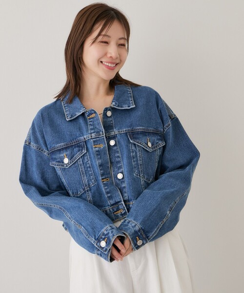 Jayro(ジャイロ)の「ショートデニムジャケット(デニムジャケット・レディース・ブラック系その他/ブルー/サックスブルー・M)」の3枚目の写真