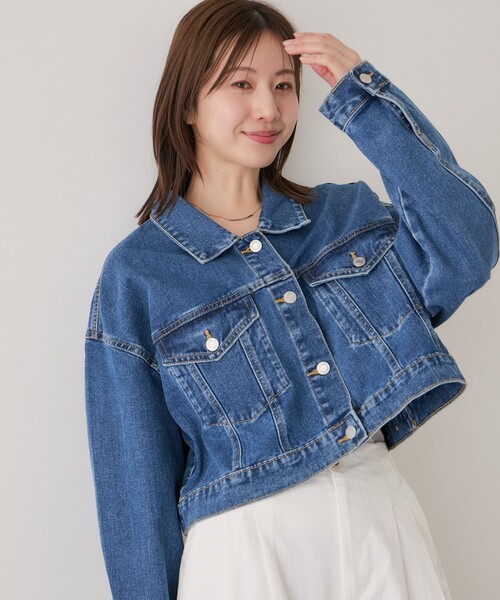 Jayro(ジャイロ)の「ショートデニムジャケット(デニムジャケット・レディース・ブラック系その他/ブルー/サックスブルー・M)」の13枚目の写真