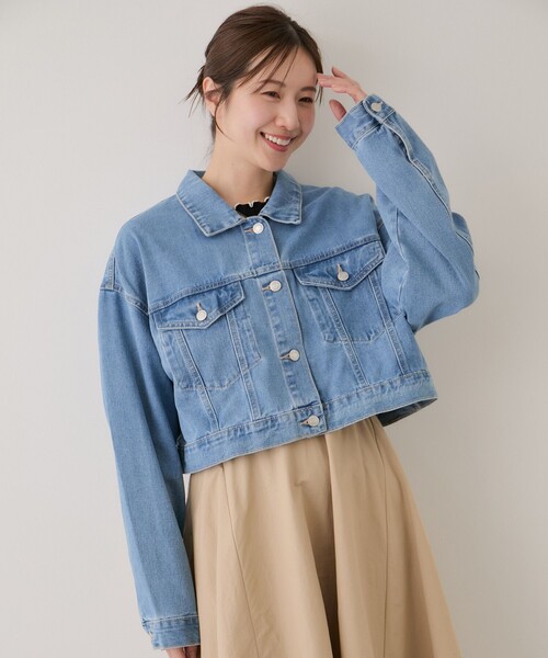 Jayro(ジャイロ)の「ショートデニムジャケット(デニムジャケット・レディース・ブラック系その他/ブルー/サックスブルー・M)」の7枚目の写真