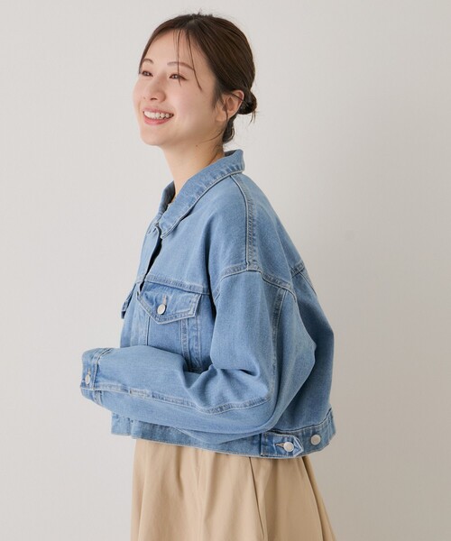Jayro(ジャイロ)の「ショートデニムジャケット(デニムジャケット・レディース・ブラック系その他/ブルー/サックスブルー・M)」の5枚目の写真
