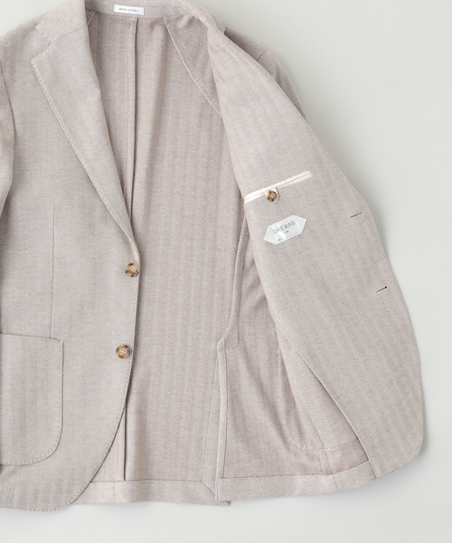 EDIFICE（エディフィス）の「BRERAS (ブレラス) 別注 ジャージー へリンボン ジャケット（テーラードジャケット・メンズ・ベージュ・44/46/48/50）」の3枚目の写真