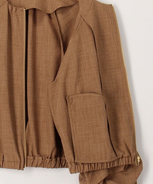 MICO COULIER（ミコクリエ）の「麻調ノーカラーホイップスリーブブルゾン（ブルゾン・レディース・ブラック/キャメル・38）」の16枚目の写真