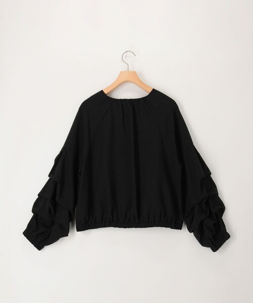 MICO COULIER（ミコクリエ）の「麻調ノーカラーホイップスリーブブルゾン（ブルゾン・レディース・ブラック/キャメル・38）」の20枚目の写真