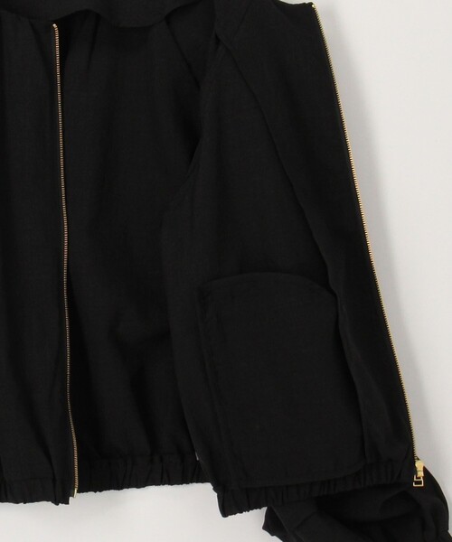 MICO COULIER（ミコクリエ）の「麻調ノーカラーホイップスリーブブルゾン（ブルゾン・レディース・ブラック/キャメル・38）」の21枚目の写真