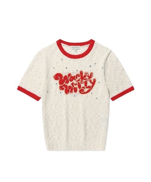 WOMEN'S TYPOGRAPHIC SHORT-SLEEVED KNIT