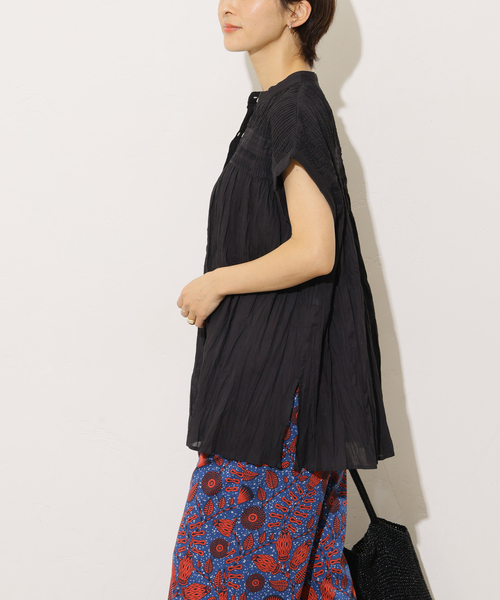 JOURNAL STANDARD relume(ジャーナルスタンダード レリューム)の「コットンボイルクリンクルピンタックフレンチ(シャツ/ブラウス・レディース・ブラック/ホワイト/ライトブルー/ブラウン・FREE)」の16枚目の写真