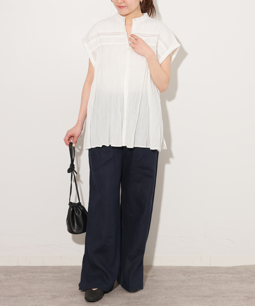 JOURNAL STANDARD relume(ジャーナルスタンダード レリューム)の「コットンボイルクリンクルピンタックフレンチ(シャツ/ブラウス・レディース・ブラック/ホワイト/ライトブルー/ブラウン・FREE)」の18枚目の写真