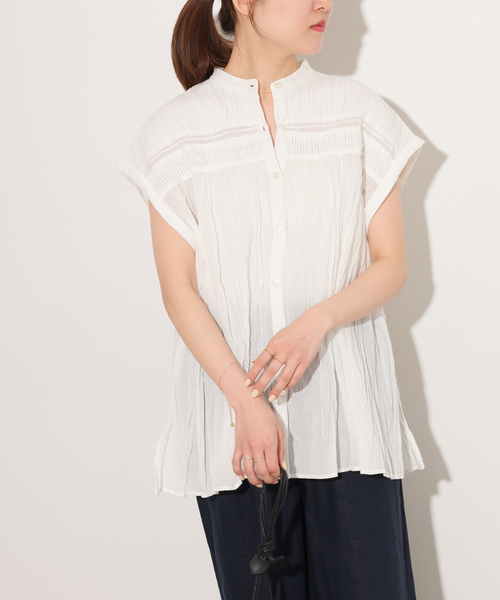 JOURNAL STANDARD relume(ジャーナルスタンダード レリューム)の「コットンボイルクリンクルピンタックフレンチ(シャツ/ブラウス・レディース・ブラック/ホワイト/ライトブルー/ブラウン・FREE)」の22枚目の写真