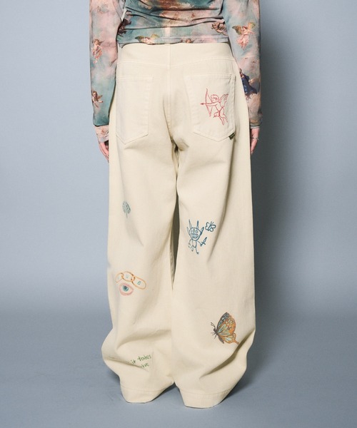 Subciety（サブサエティ）の「Memorial denim pants（デニムパンツ・メンズ・ブラック/ホワイト・X-LARGE/LARGE/MEDIUM/SMALL/X-SMALL）」の4枚目の写真