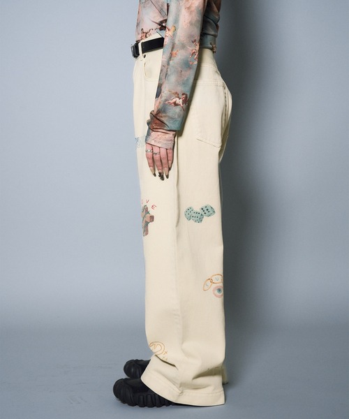 Subciety（サブサエティ）の「Memorial denim pants（デニムパンツ・メンズ・ブラック/ホワイト・X-LARGE/LARGE/MEDIUM/SMALL/X-SMALL）」の5枚目の写真
