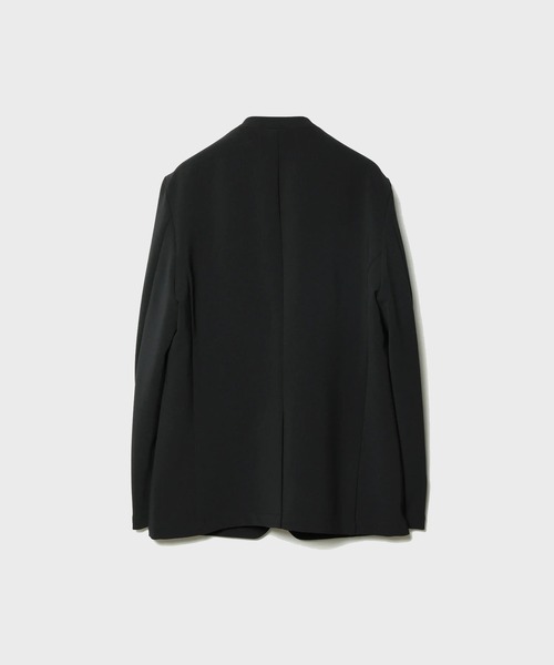ATTACHMENT（アタッチメント）の「【ATTACHMENT/アタッチメント】PE STRETCH DOUBLE CLOTH COLLARLESS JKT/ポリエステルストレッチダブルクロス カラーレスジャケット（テーラードジャケット・メンズ・ブラック/ダークブラウン・3/2）」の3枚目の写真