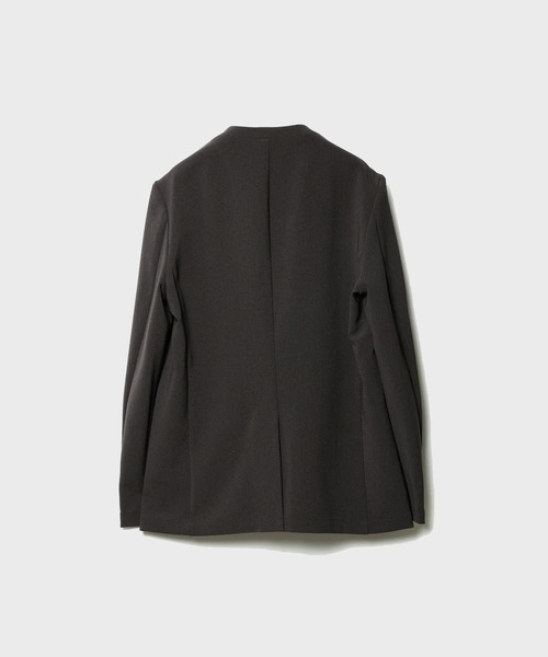 ATTACHMENT（アタッチメント）の「【ATTACHMENT/アタッチメント】PE STRETCH DOUBLE CLOTH COLLARLESS JKT/ポリエステルストレッチダブルクロス カラーレスジャケット（テーラードジャケット・メンズ・ブラック/ダークブラウン・3/2）」の4枚目の写真