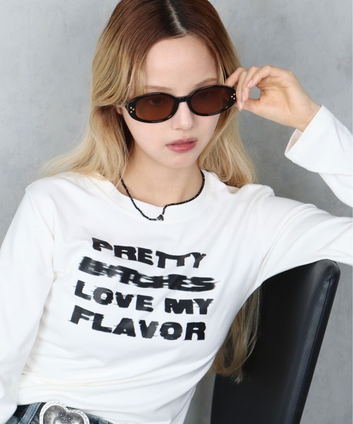 BARELY BLUE(ベアリーブルー)の「【 BARELY BLUE / ベアリーブルー 】 グランジ グラフィック ロゴ ロンT(Tシャツ/カットソー・レディース・ホワイト/ブラック/グレー・FREE)」の6枚目の写真
