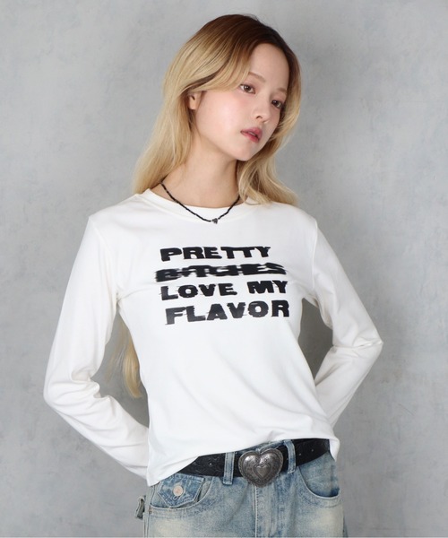 BARELY BLUE(ベアリーブルー)の「【 BARELY BLUE / ベアリーブルー 】 グランジ グラフィック ロゴ ロンT(Tシャツ/カットソー・レディース・ホワイト/ブラック/グレー・FREE)」の16枚目の写真